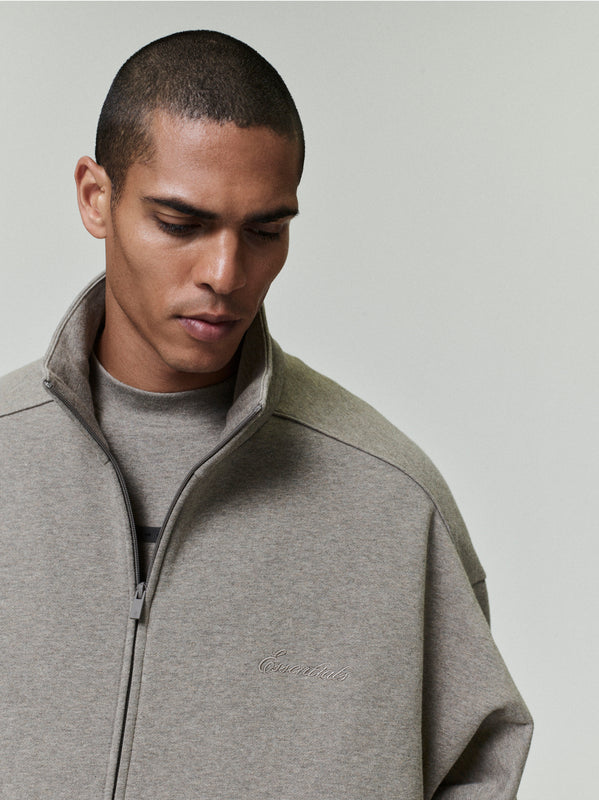 Modern Fleece Track Jacket With Piping