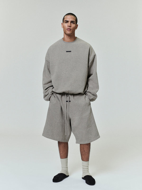 Relaxed Fleece Sweatshort With Piping