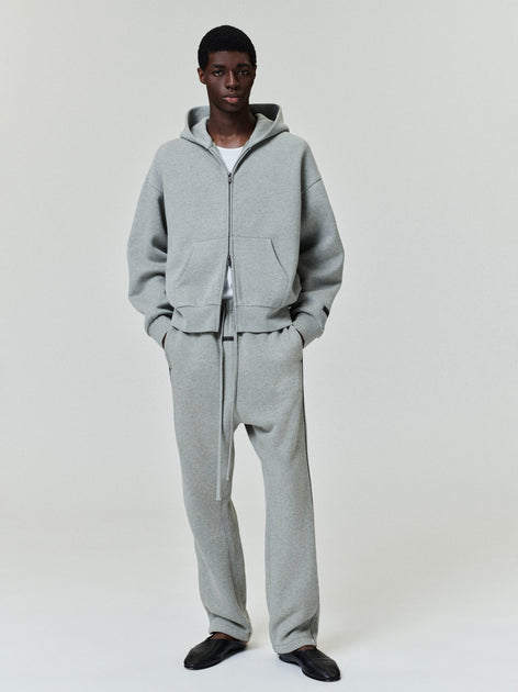 Classic Full Zip Hoodie in Concrete Heather | Fear of God