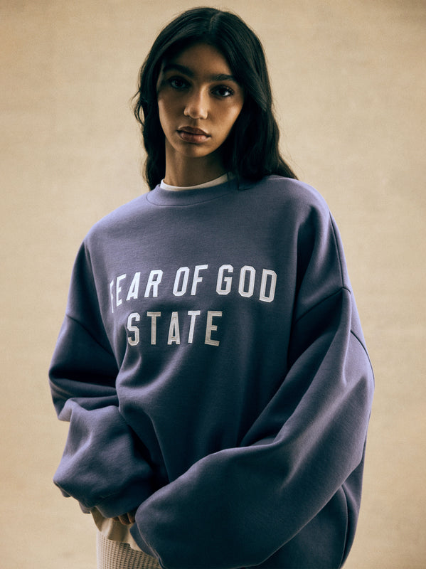 Fear of God Essentials Yankees Suede Fleece Modern Half Zip Top Dark Sapphire main image 1