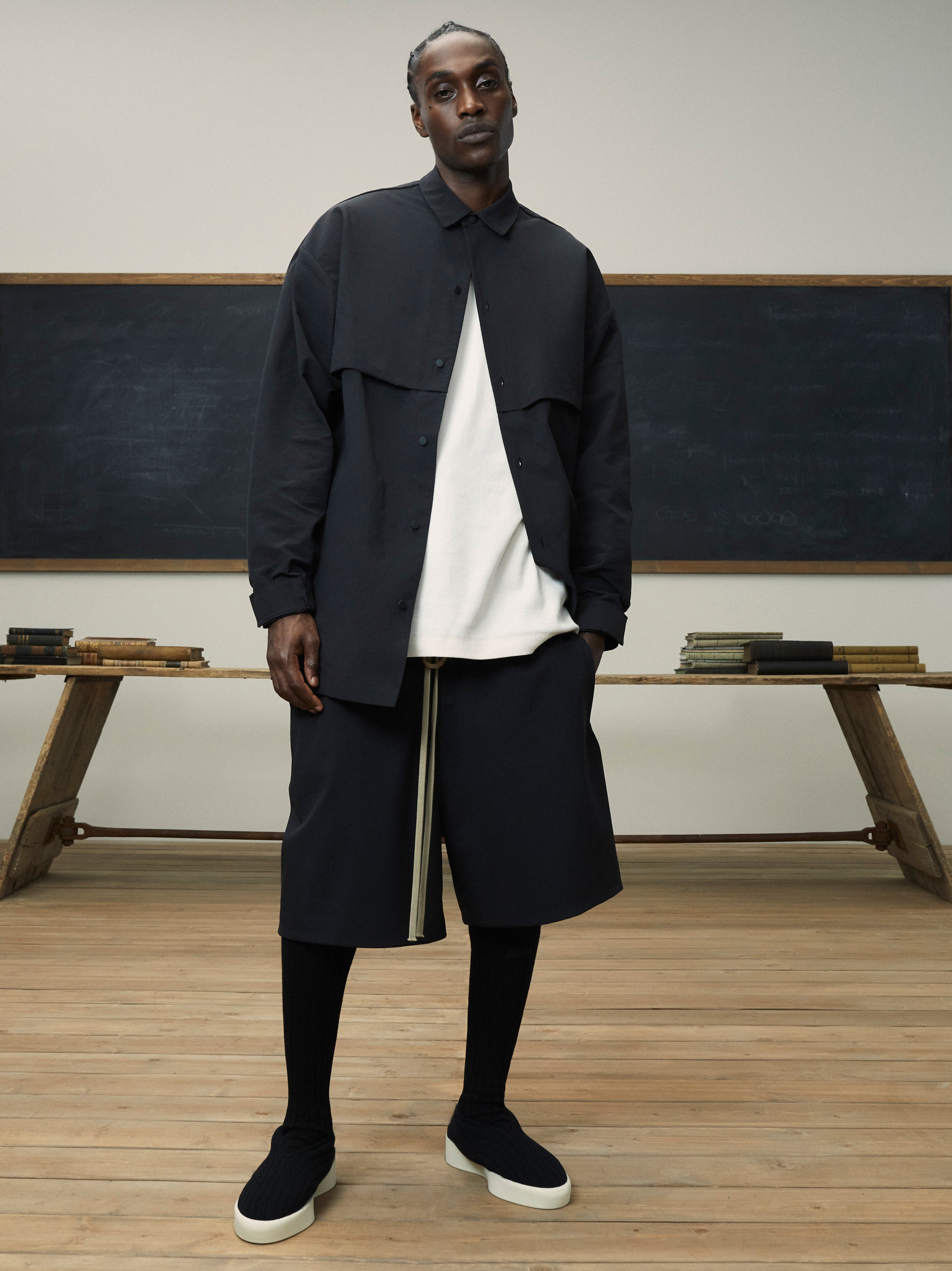 Military Nylon Overshirt - Black | Fear of God ESSENTIALS | Fear 