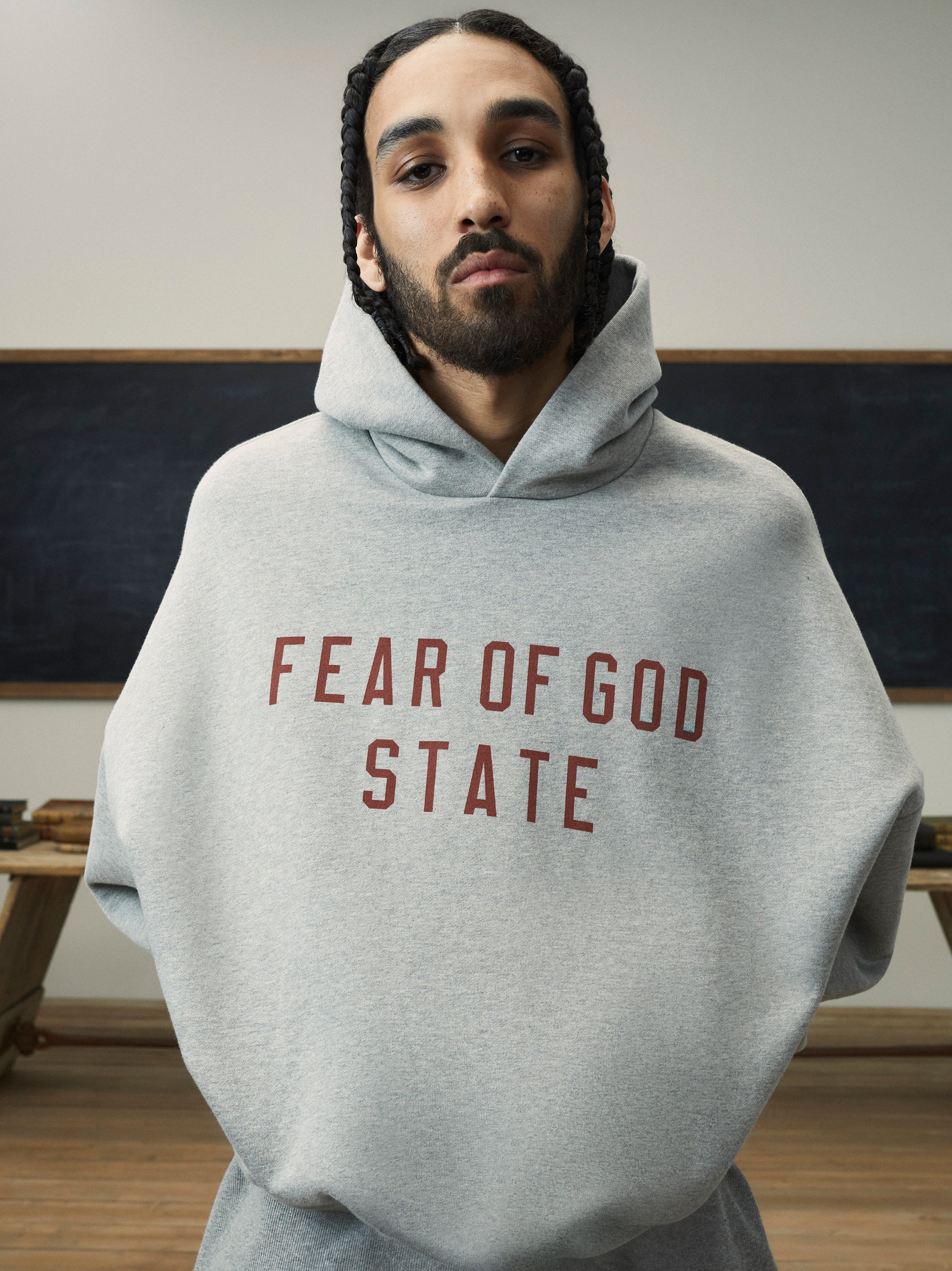 Fleece Hoodie - Dark Heather | ESSENTIALS | Fear of God