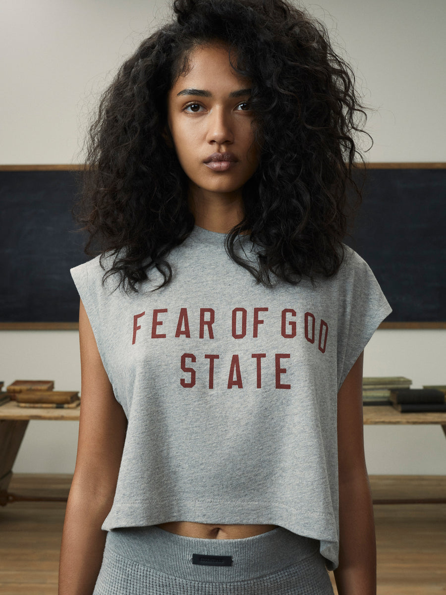 Womens Tri-Blend Cropped Muscle Tee - Fear of God