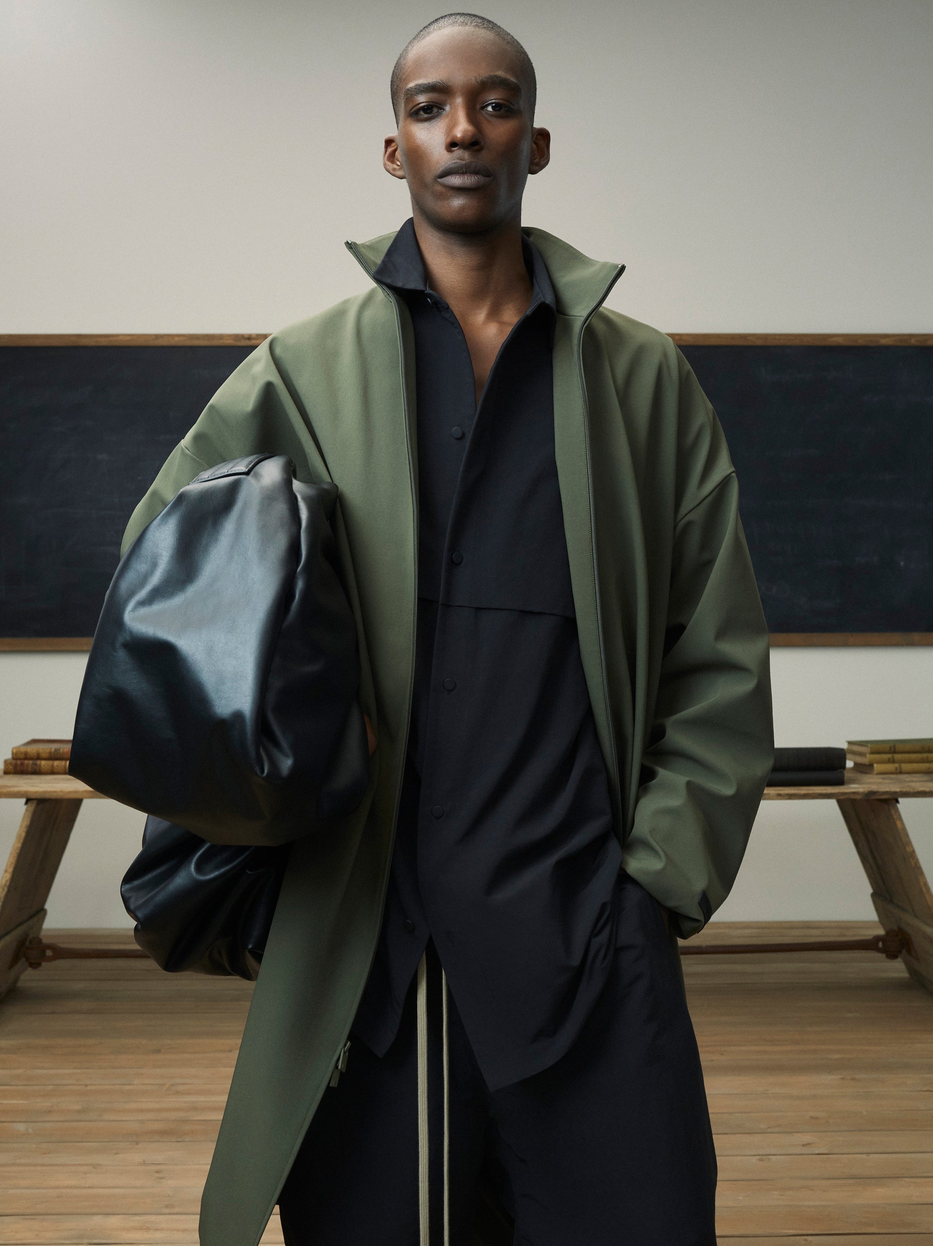 Bonded Nylon Field Trench - Military | ESSENTIALS | Fear of God