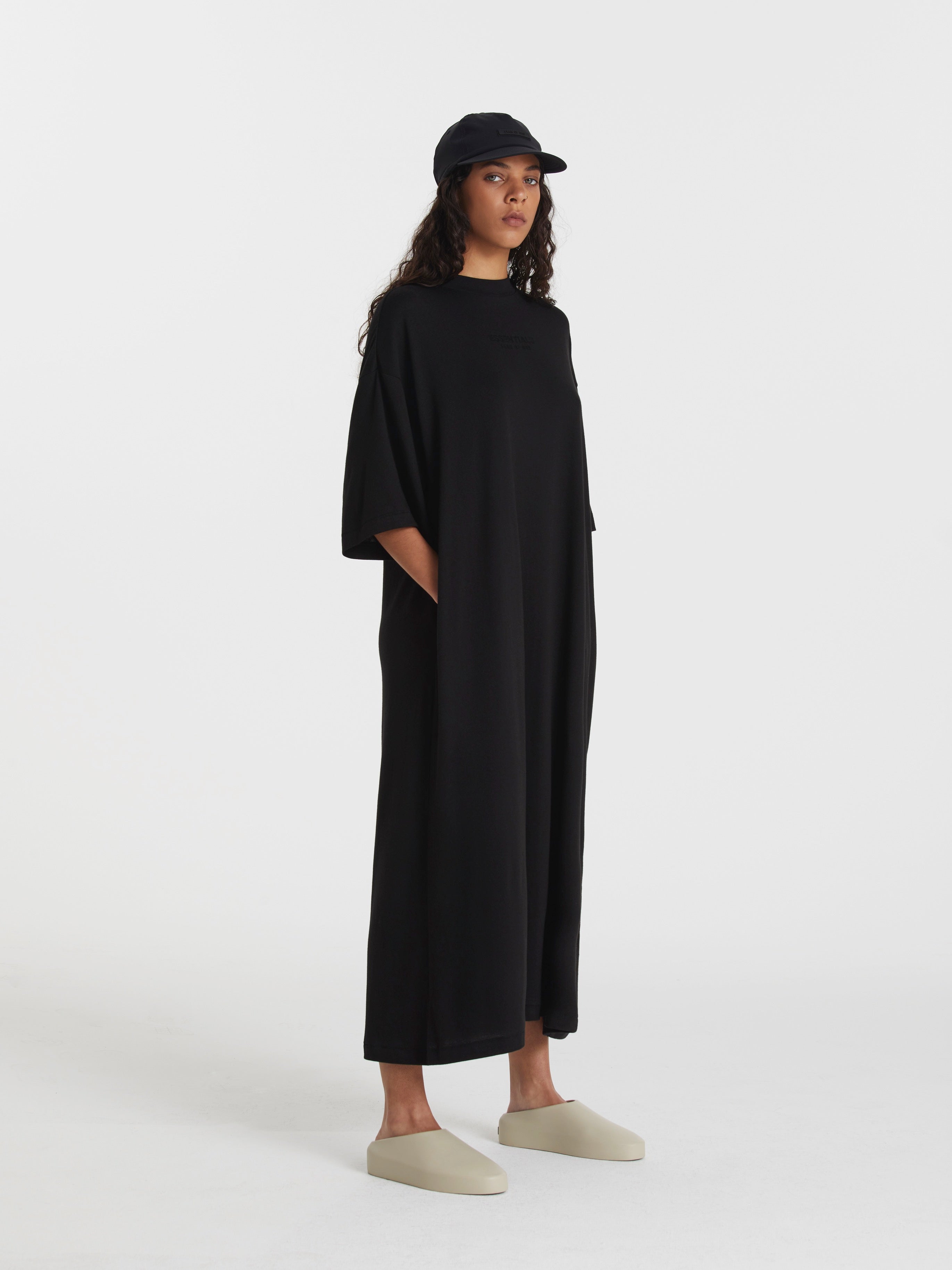 Women's Clothing - Short coupe longue en jean taille haute - Fear Of God  Essentials bead, detail tulle maxi dress Black