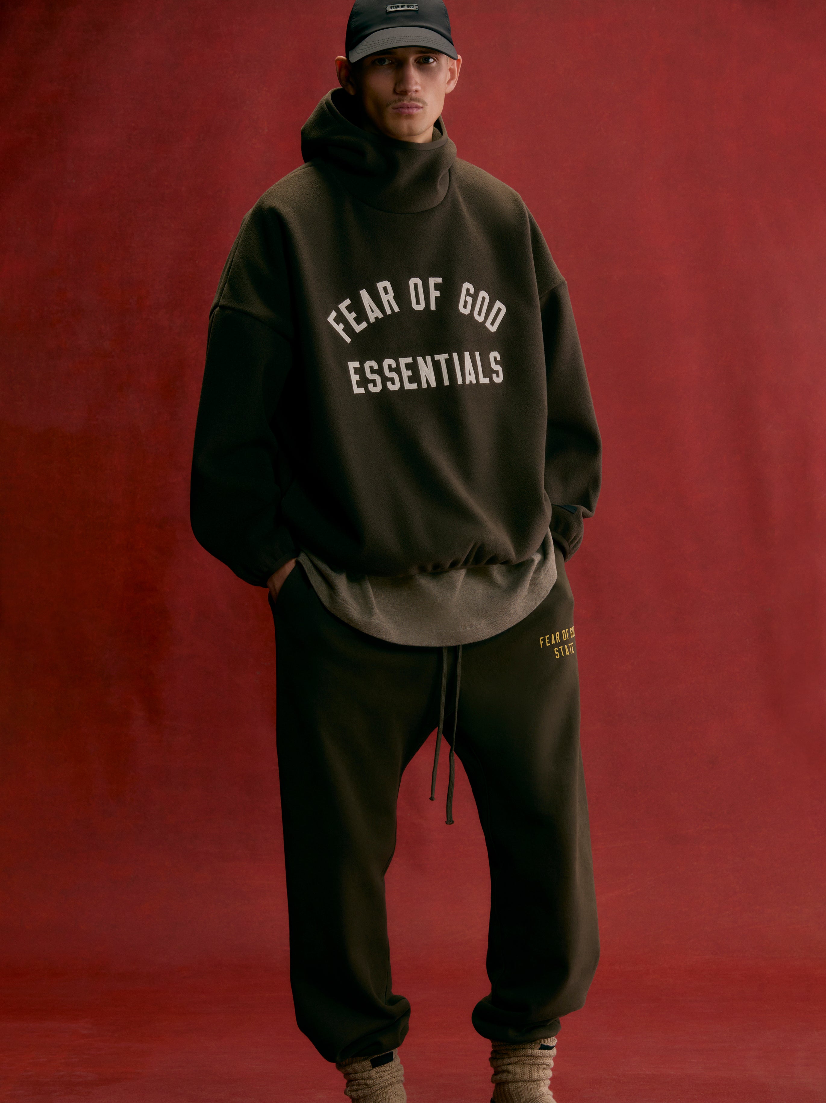 Brushed Hoodie in Brown | Fear of God ESSENTIALS | Fear of God
