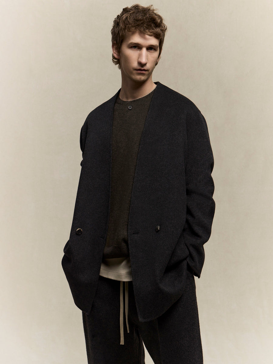 Wool Cashmere Relaxed Lapelless Blazer - Fear of God