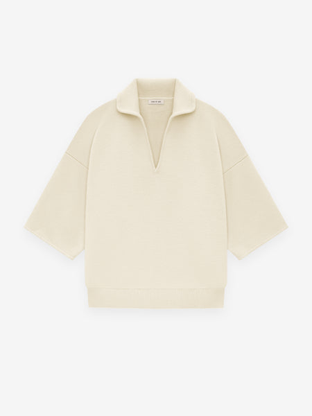 Merino Short Sleeve Polo Sweater