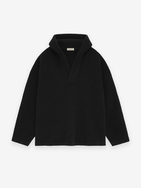 Merino Boucle Polo Hoodie