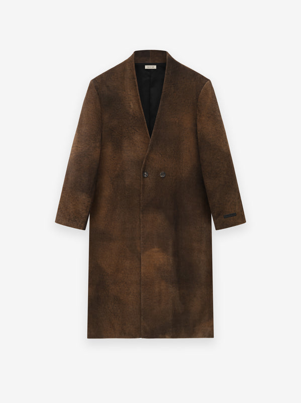 Leather Lapelless Coat view 1