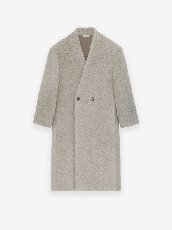 Alpaca Herringbone Lapelless Coat