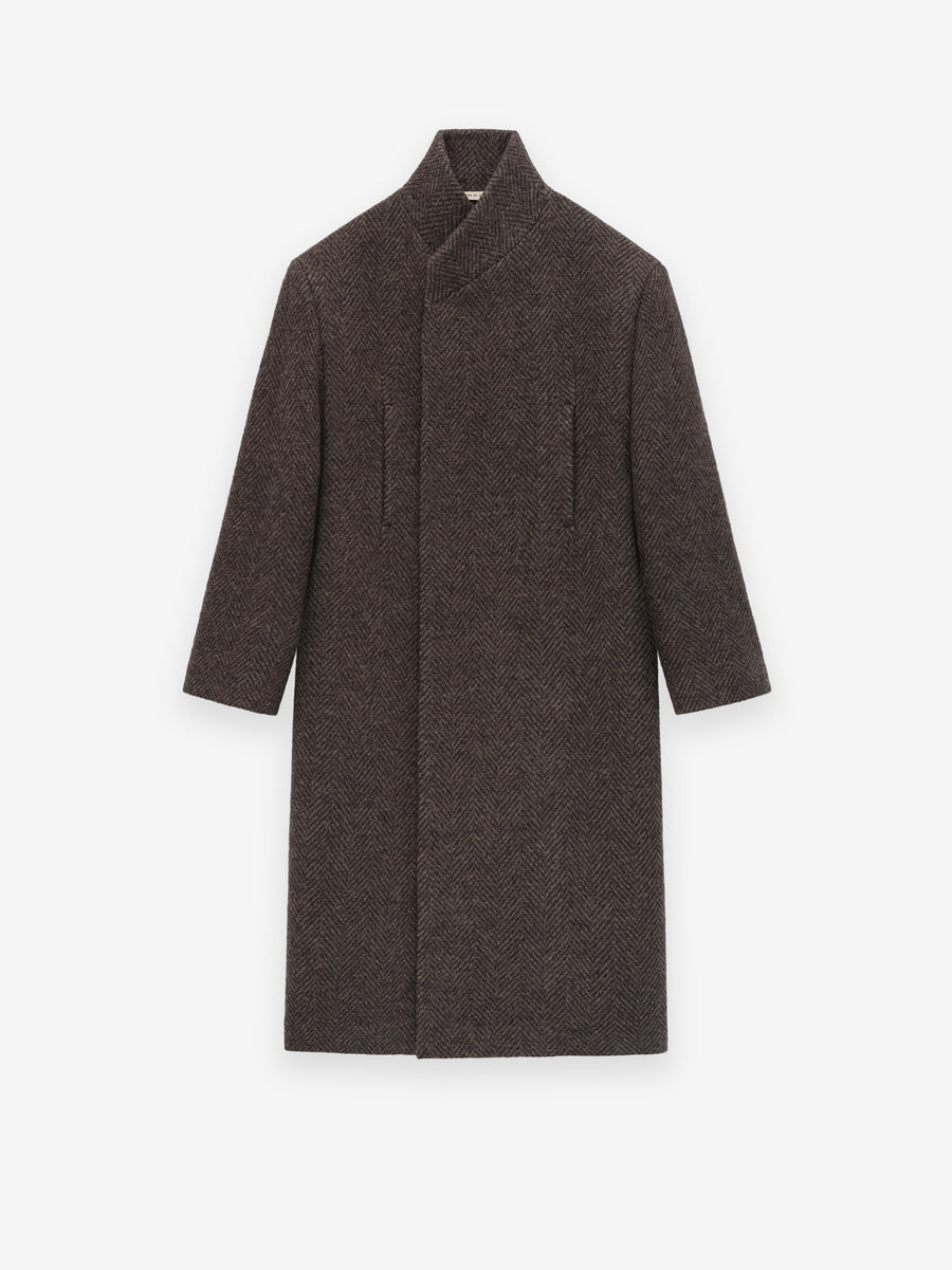 Wool Chevron Stand Collar Overcoat - Fear of God