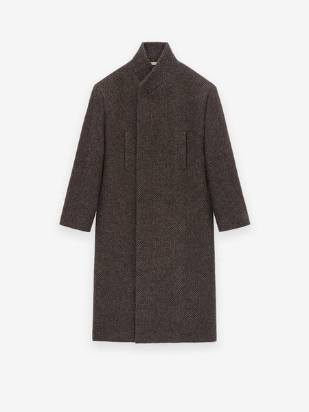 Military Wool Lapelless Coat