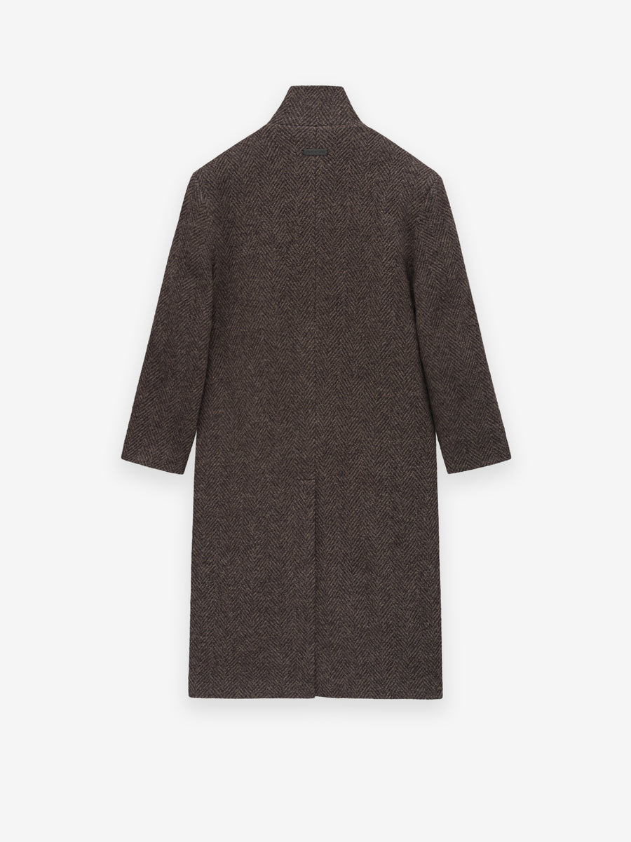 Wool Chevron Stand Collar Overcoat - Fear of God