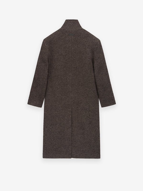 Military Wool Lapelless Coat