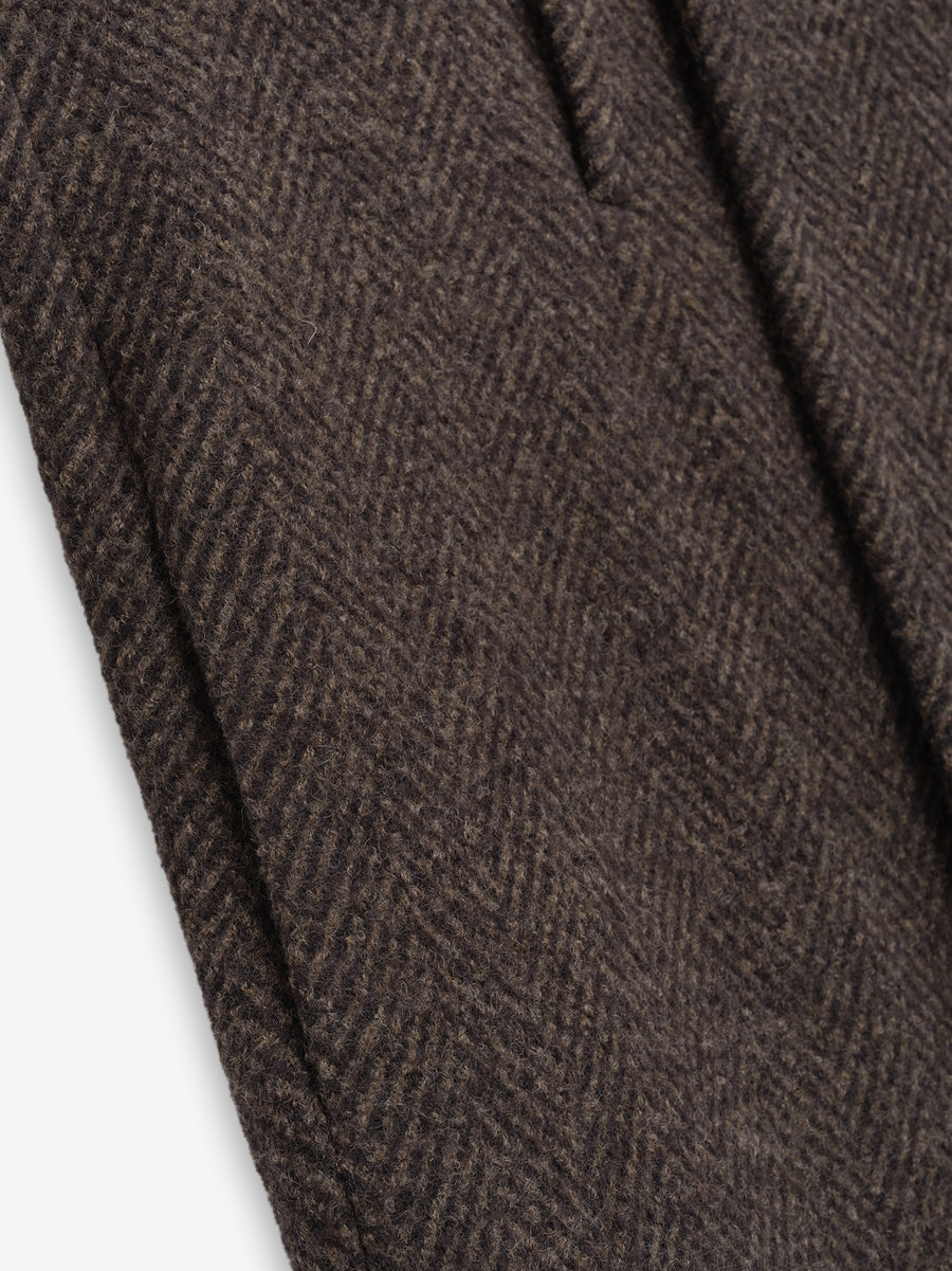 Wool Chevron Stand Collar Overcoat - Fear of God