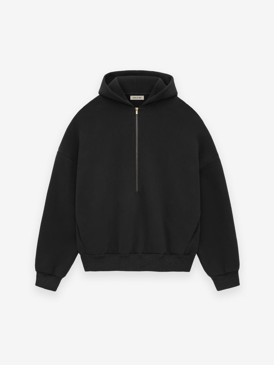 Fleece Half Zip Hoodie Black XS