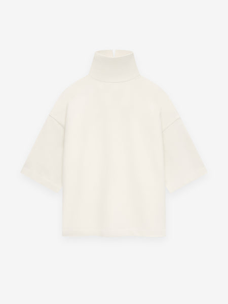 Cotton Wool High Neck Short Sleeve Shirt