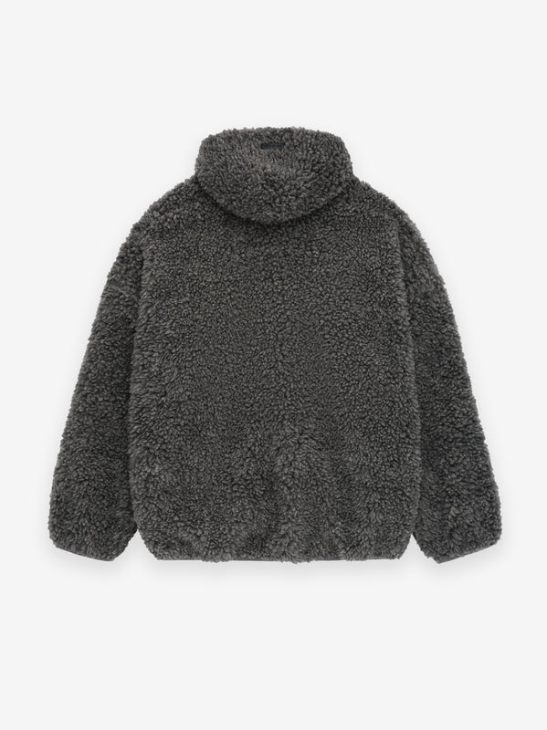 Alpaca Herringbone Lapelless Coat