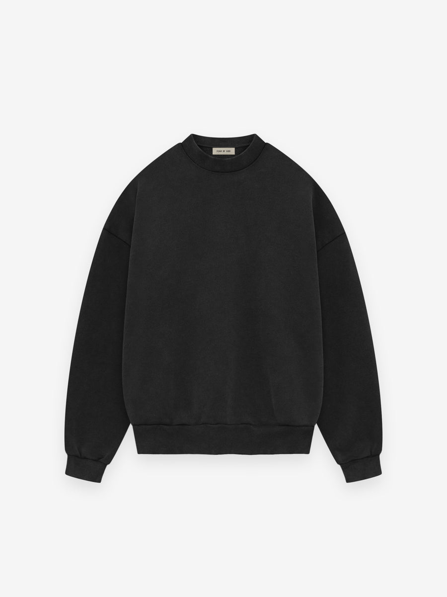 French Terry Crewneck Sweatshirt Black XS