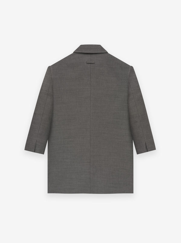 Brushed Wool Cashmere Lapelless Blazer