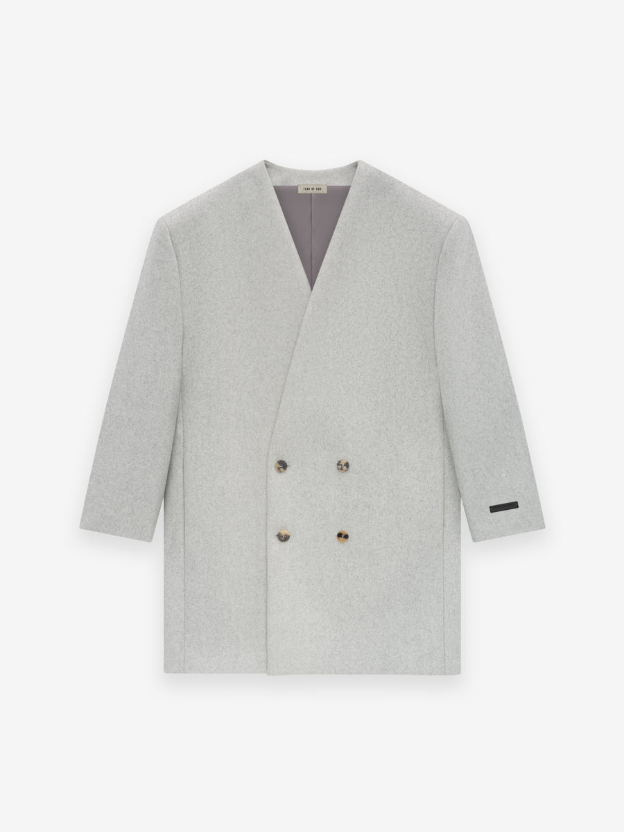 Military Wool Long Relaxed Lapelless Blazer - Fear of God