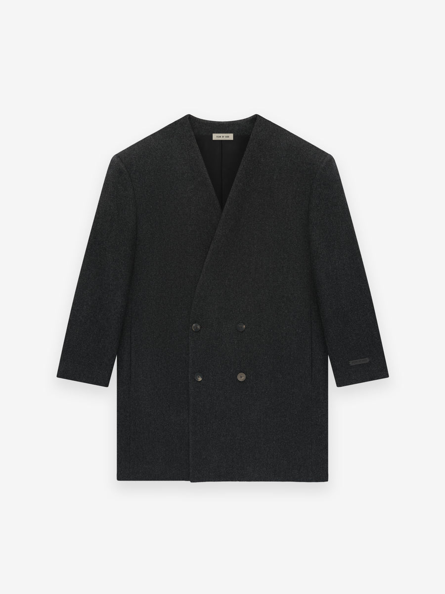 Wool Flannel Long Relaxed Lapelless Blazer - Fear of God