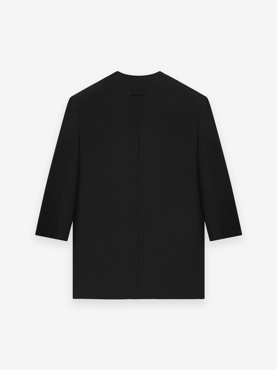 Wool Gabardine Long Lapelless Suit Jacket - Fear of God