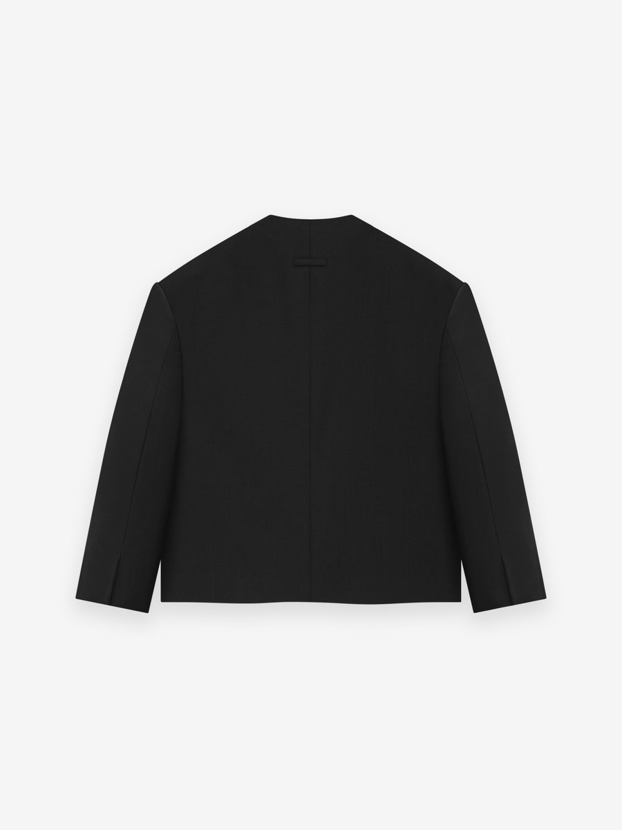 Wool Gabardine Cropped Lapelless Blazer - Fear of God