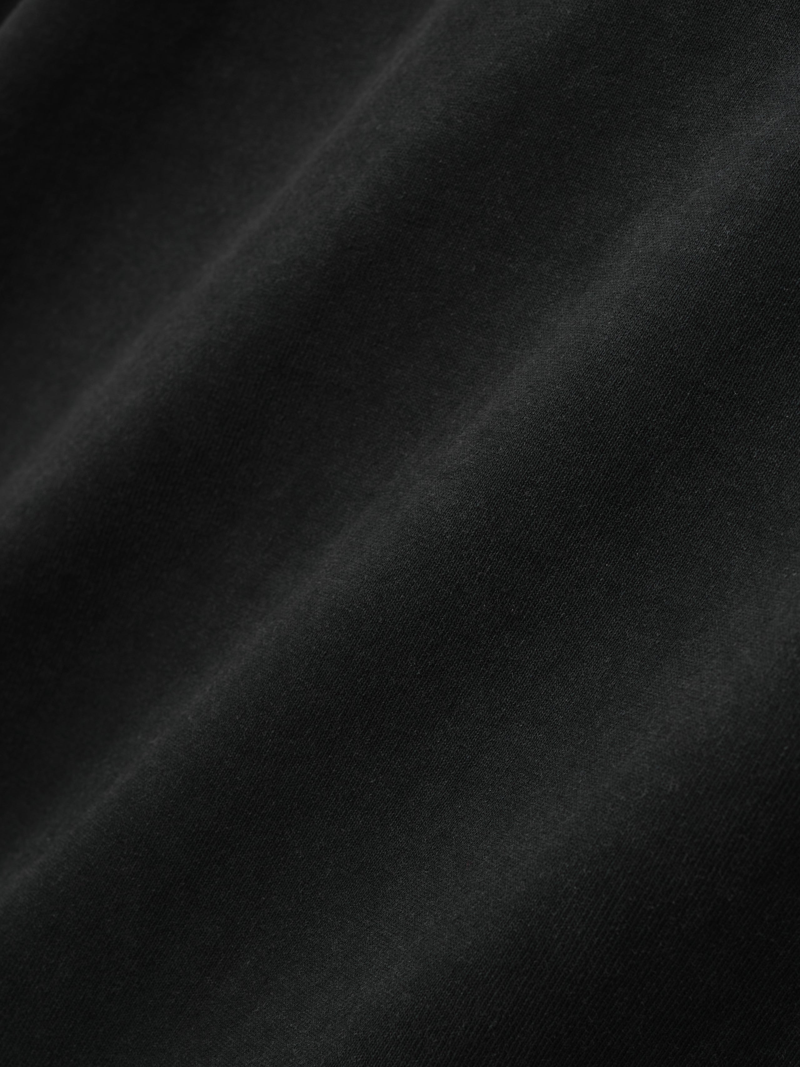 Relaxed Fear Of God Long Sleeve Tee in black showcasing smooth, soft cotton fabric with a subtle matte finish, designed for comfortable and versatile casual tops wear.