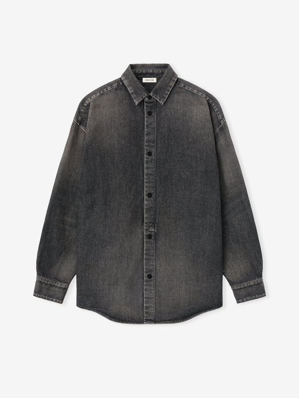 Snap Front Denim Overshirt