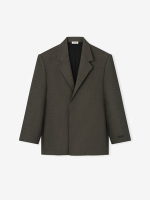 Chevron Wool Single Breasted Blazer