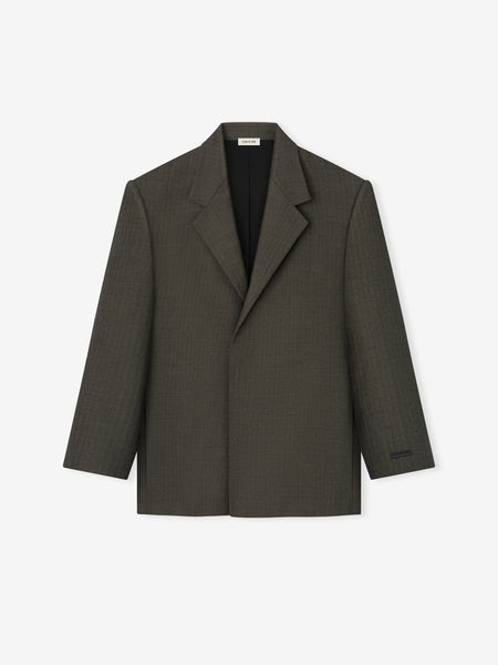 Chevron Wool Single Breasted Blazer