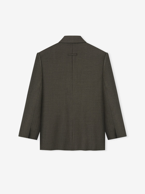 Chevron Wool Single Breasted Blazer