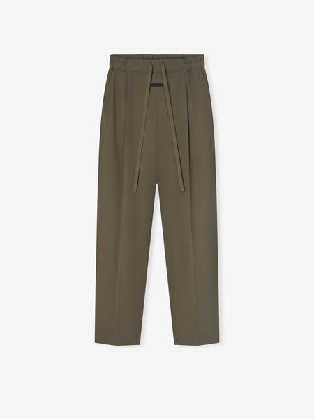 Cotton Tencel Drawstring Straight Pant