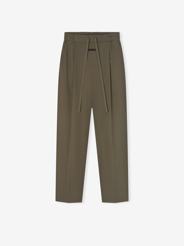 Cotton Tencel Drawstring Straight Pant