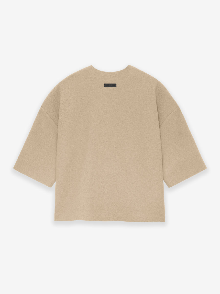 Boiled Wool 3/4 Sleeve Collarless Zip-Up - Fear of God