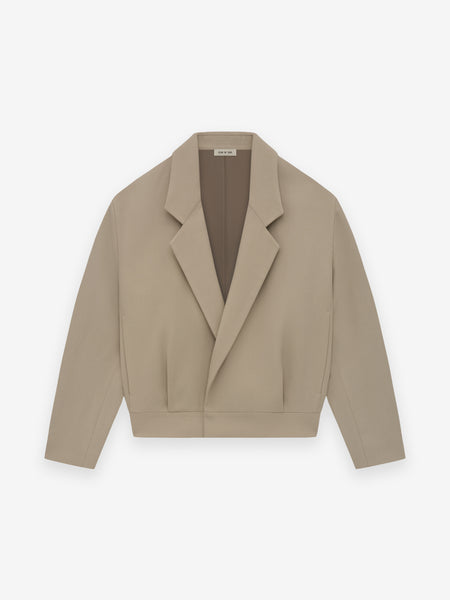 Wool Gabardine Cropped Blazer