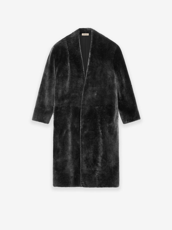 Shearling Lapelless Overcoat view 1