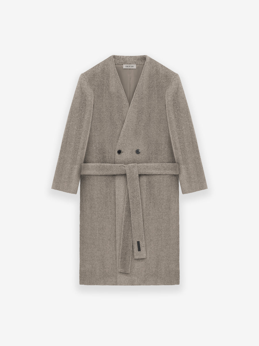 Alpaca Herringbone Lapelless Coat - Fear of God