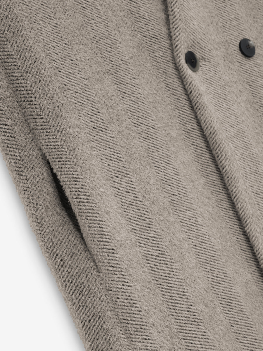 Alpaca Herringbone Lapelless Coat - Fear of God