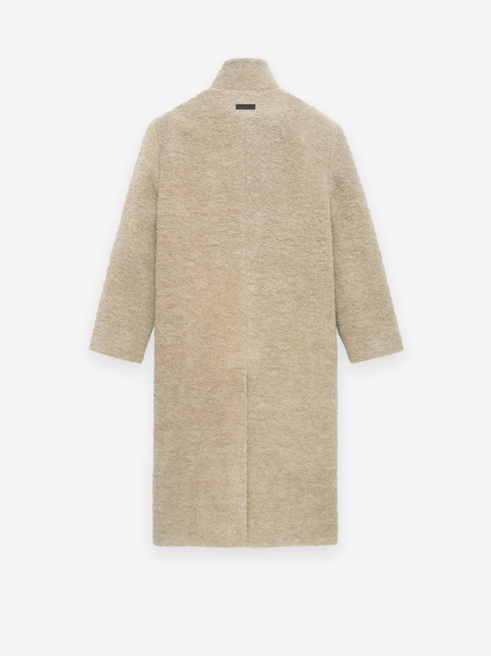 Wool Boucle Stand Collar Overcoat