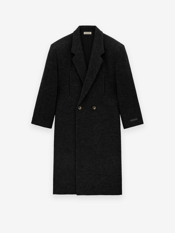 Alpaca Herringbone Lapelless Coat