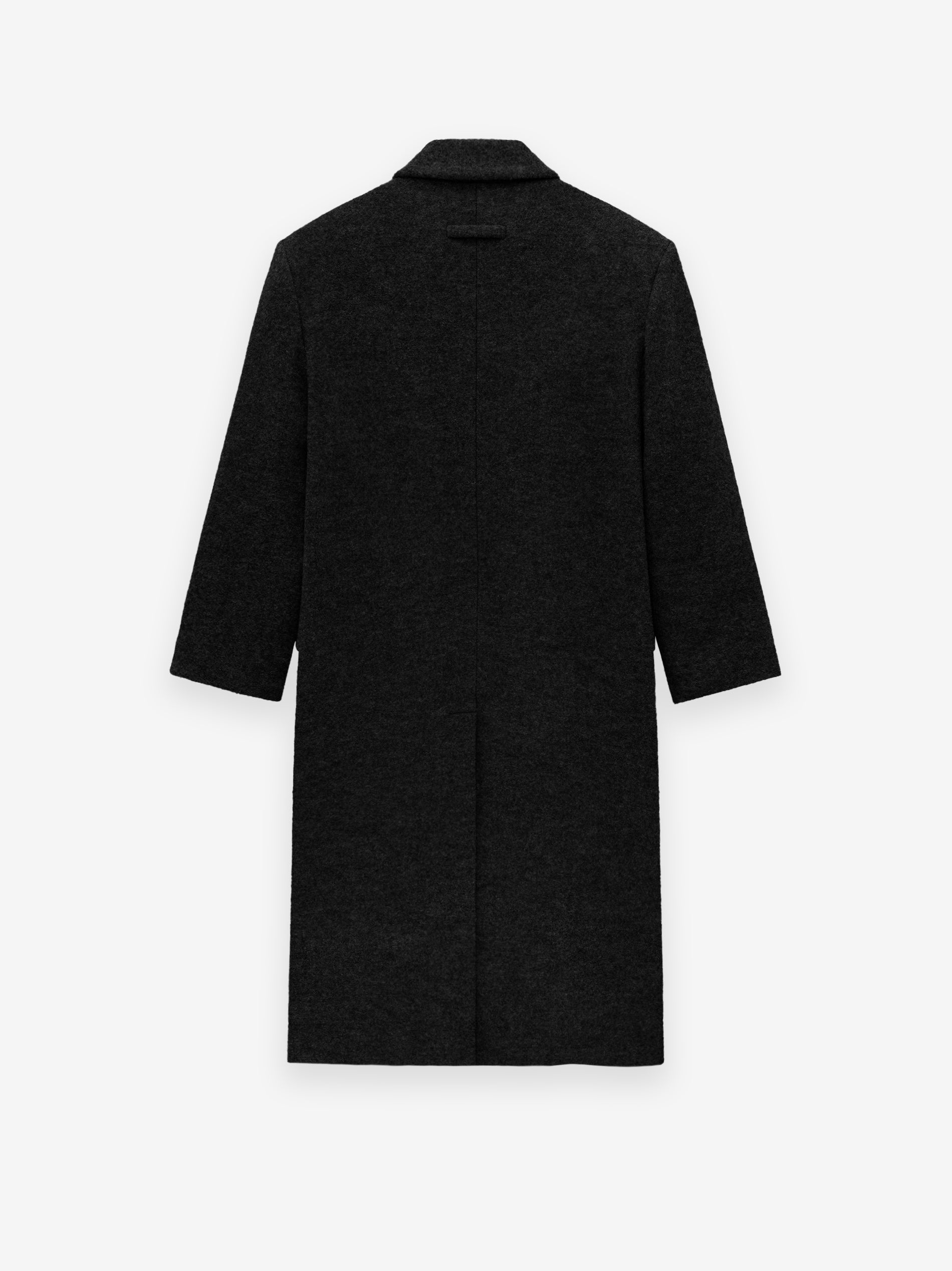 Boiled Wool Relaxed Overcoat Black / XS