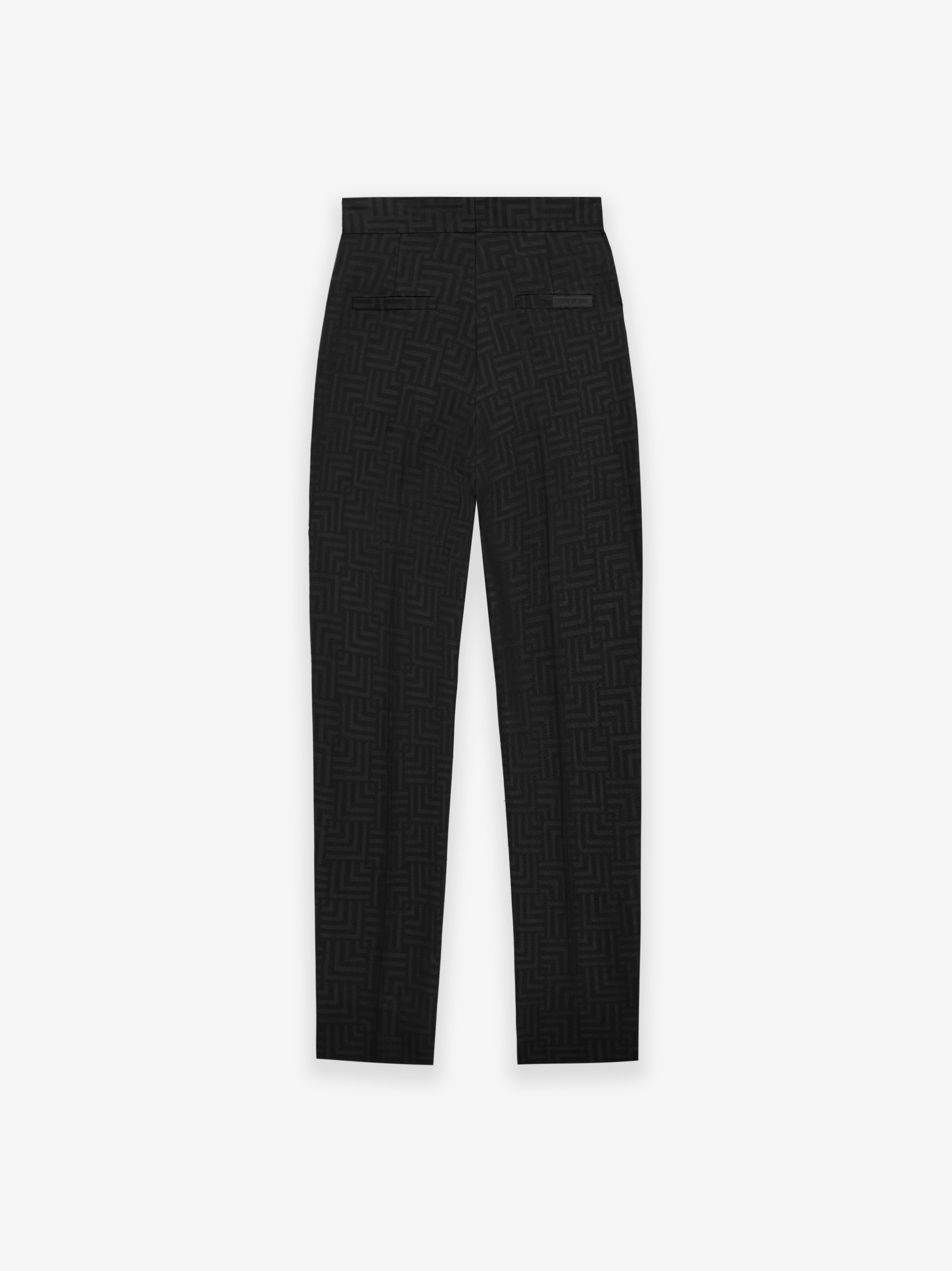 Single-pleat tapered trousers black