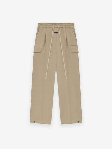 Weighted Twill Wide Leg Cargo Pants