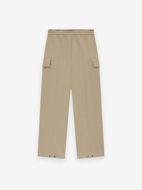 Weighted Twill Wide Leg Cargo Pants