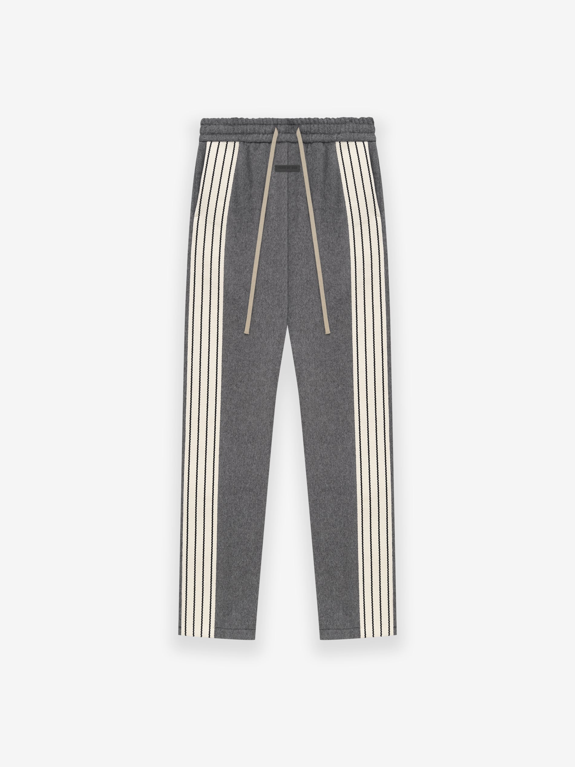 Wool cashmere pants with Web in grey