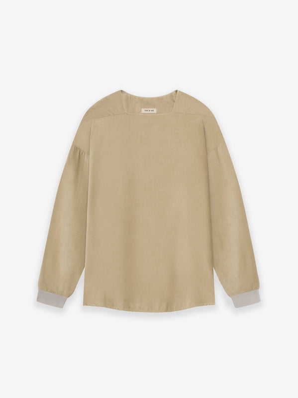 Corduroy Straight Neck LS Top