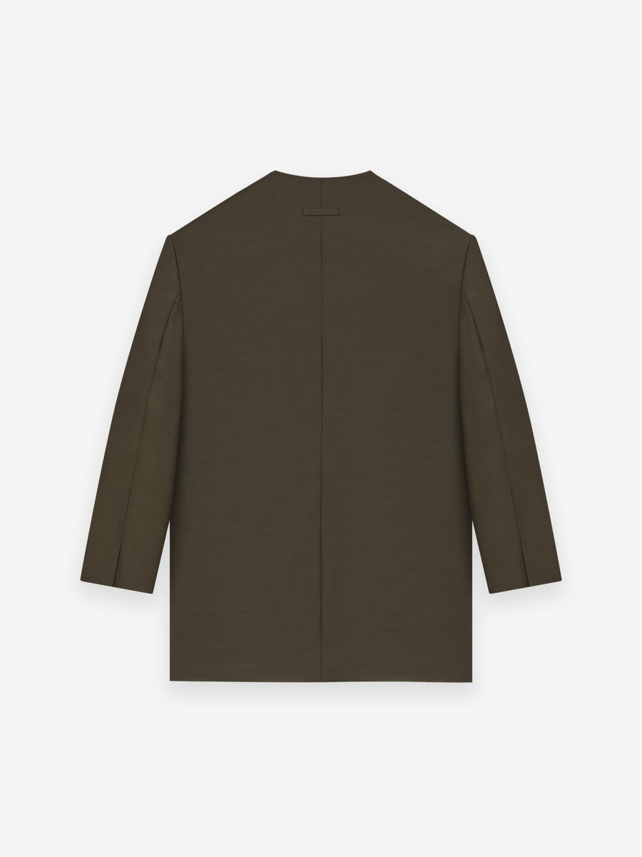 Wool Silk Relaxed Lapelless Blazer - Fear of God